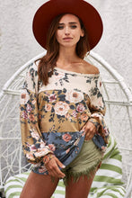 Load image into Gallery viewer, Floral Color Block Top | Jacquard Blouse