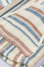 Load image into Gallery viewer, Multicolor Striped Knit Kangaroo Pocket Hooded Sweater | Tops/Sweaters & Cardigans