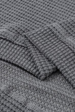 Load image into Gallery viewer, Gray Waffle Knit High Slits Oversized Top | Tops/Long Sleeve Tops