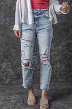 Load image into Gallery viewer, Womens Blue Jeans | Distressed High Waist Blue Jeans | Blue Jeans