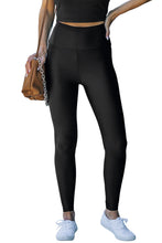 Load image into Gallery viewer, Black High Rise Tight Leggings with Waist Cincher | Bottoms/Leggings