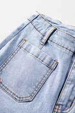Load image into Gallery viewer, Beau Blue Acid Wash Contrast Edge Pocketed Cropped Jeans | Bottoms/Jeans