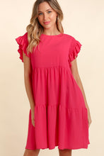 Load image into Gallery viewer, Ruffle Short Sleeve Dress | Smocking Dress with Pockets