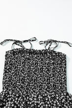 Load image into Gallery viewer, Black Thin Straps Smocked Bodice Wide Leg Floral Jumpsuit | Bottoms/Jumpsuits & Rompers