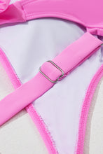 Load image into Gallery viewer, Rose Red Crisscross Straps Tie Back Flared One Piece Swimsuit | Swimwear/Swim Dresses