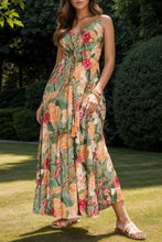 Load image into Gallery viewer, Maxi Dress | Tied Printed Surplice Cami Dress