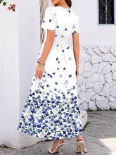 Load image into Gallery viewer, Midi Dress | Smocked Printed Short Sleeve Dress