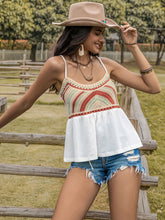 Load image into Gallery viewer, Womens Cami Top | Openwork Peplum Scoop Neck Cami | Cami Top