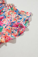 Load image into Gallery viewer, Multicolour Floral Ruffled Sleeve V Neck Summer Blouse | Tops/Blouses & Shirts