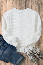 Load image into Gallery viewer, Pullover Sweatshirt | White XOXO Glitter Chenille Cable Knit