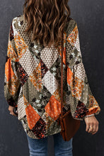 Load image into Gallery viewer, Green Square Neck Mixed Print Blouse | Tops/Blouses & Shirts