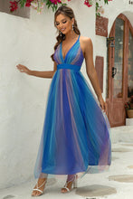 Load image into Gallery viewer, Maxi Dress | Crisscross Backless Mesh Dress