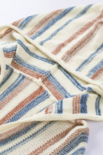 Load image into Gallery viewer, Multicolor Striped Knit Kangaroo Pocket Hooded Sweater | Tops/Sweaters & Cardigans