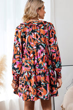 Load image into Gallery viewer, Mini Dress | Printed Tie Neck Lantern Sleeve