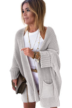Load image into Gallery viewer, Gray Oversized Fold Over Sleeve Sweater Cardigan | Tops/Sweaters & Cardigans