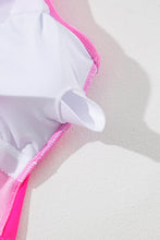 Load image into Gallery viewer, Rose Red Crisscross Straps Tie Back Flared One Piece Swimsuit | Swimwear/Swim Dresses