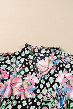 Load image into Gallery viewer, Pink Ricrac Floral Tiered Short Sleeve Blouse | Tops/Blouses & Shirts