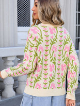 Load image into Gallery viewer, Flower Design Long Sleeve Sweater