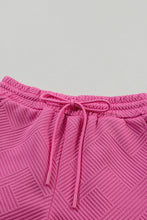 Load image into Gallery viewer, Strawberry Pink 2pcs Solid Textured Drawstring Shorts Set
