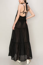Load image into Gallery viewer, Black Maxi Dress | Halter Neck Cover Up Dress