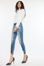 Load image into Gallery viewer, High Rise Frayed Ankle Skinny Jeans