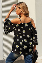 Load image into Gallery viewer, Cold Shoulder Blouse | Printed Three-Quarter Flare Sleeves