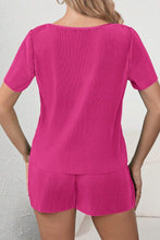 Load image into Gallery viewer, Bright Pink Casual Pleated Short Two-piece Set