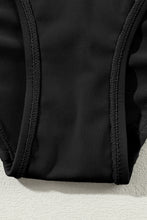 Load image into Gallery viewer, Black Contrast Trim Colorblock U Neck One Piece Swimwear | Swimwear/One Piece Swimsuit