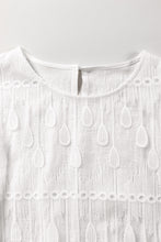 Load image into Gallery viewer, Mesh Blouse | Beige Embroidered Flounce Sleeve Top