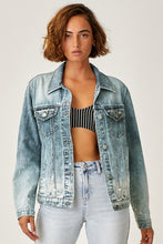 Load image into Gallery viewer, RISEN Button Up Ombre Washed Jacket | blue jean jacket