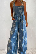 Load image into Gallery viewer, Denim Overalls | Star Square Neck Wide Leg Overalls