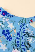 Load image into Gallery viewer, V Neck Ruffled Dress | Sky Blue Floral Flutter Sleeve Dress