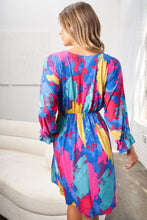 Load image into Gallery viewer, Womens Mini Dress | White Birch Full Size Printed V-Neck Mini Dress | Mini Dress