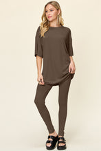 Load image into Gallery viewer, Dropped Shoulder T-Shirt and Leggings Set
