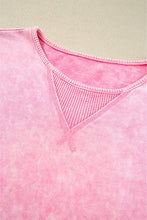 Load image into Gallery viewer, Strawberry Pink Mineral Wash Exposed Seam Drop Shoulder Oversized Tee
