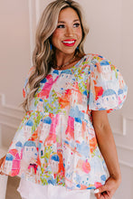 Load image into Gallery viewer, Sky Blue Parisian Avenue Babydoll Top | Tops/Blouses & Shirts