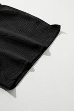 Load image into Gallery viewer, Drawstring Shorts Set | Black Ruffle Split Top and Shorts