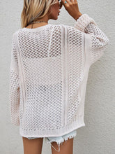 Load image into Gallery viewer, Pink Openwork Button Front Cardigan