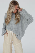 Load image into Gallery viewer, Grey Oversized Top | Side Split Drop Shoulder Top