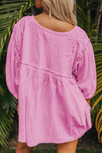 Load image into Gallery viewer, Pink Dropped Shoulder Lace Detail Blouse