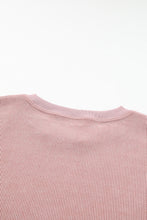 Load image into Gallery viewer, Pullover Sweatshirt | Pink Solid Ribbed Knit Round Neck