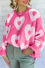 Load image into Gallery viewer, Bonbon Pearl Beaded Heart Drop Shoulder Sweater | Tops/Sweaters & Cardigans