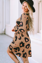 Load image into Gallery viewer, Mini Dress | Leopard Print Bubble Sleeve Loose Knit