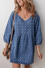 Load image into Gallery viewer, Tied V-Neck Mini Denim Dress