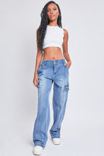 Load image into Gallery viewer, Cargo Jeans | High-Rise Straight Cargo Blue Jeans