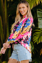 Load image into Gallery viewer, Rose Leopard Patchwork Print Pleated Blouse | Tops/Blouses & Shirts