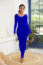 Load image into Gallery viewer, Maxi Wrap Dress | Round Neck Long Sleeve Dress