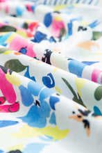 Load image into Gallery viewer, Light Blue Floral Print Striped Ruffled Sleeve Blouse | Tops/Blouses & Shirts