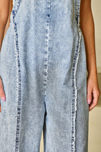 Load image into Gallery viewer, Beau Blue Light Wash Frayed Exposed Seam Wide Leg Denim Overall | Bottoms/Jumpsuits & Rompers