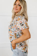 Load image into Gallery viewer, Multicolor Split V Neck Puff Sleeve Flower Print Blouse | Tops/Blouses & Shirts